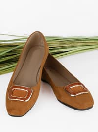 Flat - Casual - Tan - Faux Leather - Casual Shoes