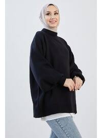 Agnes Balloon Sleeve Sweater Tunic Black