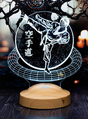 Ju Jutsu - Jiu Jitsu 3D Lamp, Special Taekwondo Gift,  Karate Night Light, Desk Lamp for Kung Fu Teacher, Male Figure