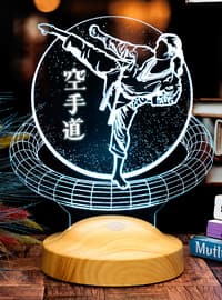 Ju Jutsu - Jiu Jitsu 3D Lamp, Special Taekwondo Gift, Karate Night Light, Desk Lamp for Kung Fu Teacher, Woman Figure