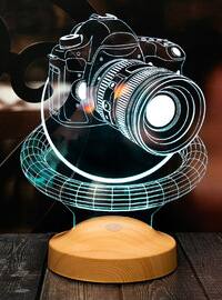 Photo Camera Acrylic Led Lamp as Photographer Gift, 3D Illusion Lamp Night Light for Photography Lover, Desk Lamp, Table Lamp