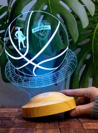 Basketball 3D Lamp, Basketball Night Light, Desk Lamp for Basketball Player, Basketball Trophy