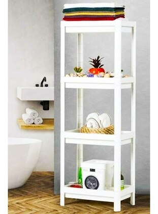 Bathroom Living Room Kitchen Practical Demountable Shelving Unit 4 Layers White