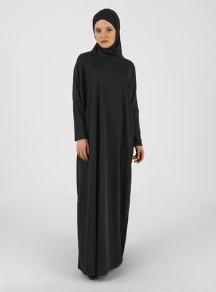 Black - Unlined - Modest Dress - SAYIN TESETTÜR - LİVALDİ