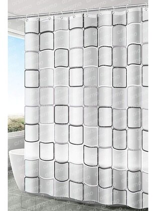 Cuttable 12 Hooks Hanging Shower Bath Curtain | Waterproof Shower Bath Curtain 180X180