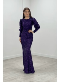 Purple - Modest Evening Dress