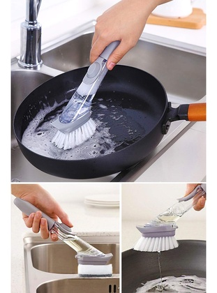 2 Nozzle Dish Brush With Detergent Reservoir