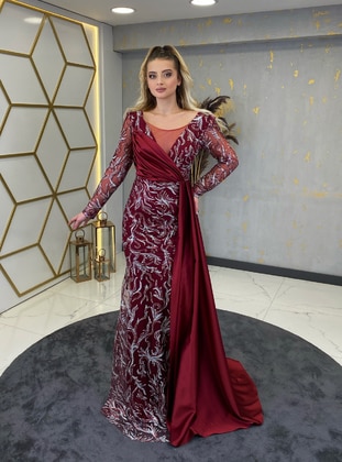 Fully Lined - Burgundy - Evening Dresses - Piennar