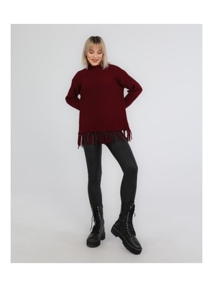 Burgundy - Knit Sweaters - Maymara