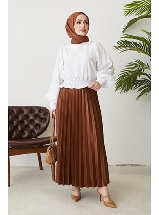 4521 Pleated Skirt With Elastic Waist Taba