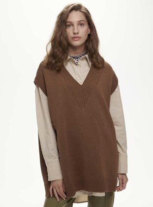 Brown - Knit Sweater - MANUKA