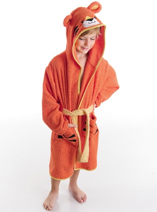 Orange - Child Towel & Bathrobe - Denokids