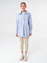 Baby Blue - Point Collar - Tunic