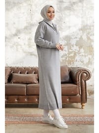 Grey - Unlined - Knit Dresses