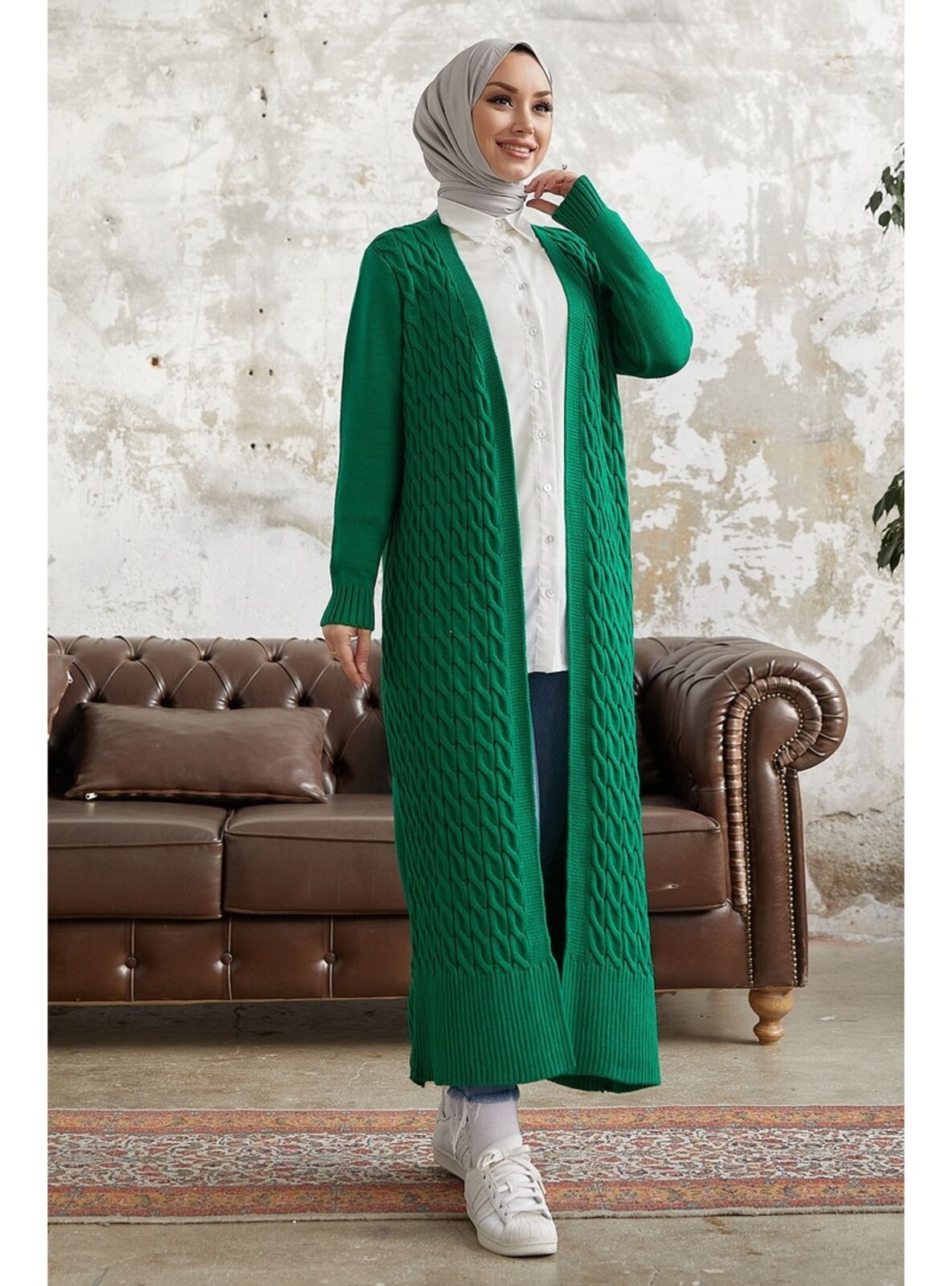 Green - Unlined - Knit Cardigan