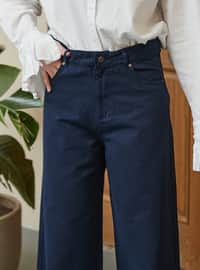 Navy Blue - Denim Trousers
