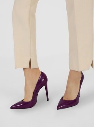 Purple - High Heel - Evening Shoes - Dilipapuç