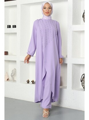 Lilac - Plus Size Evening Suit - Amine Hüma