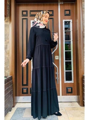 MODAPİNHAN Black Modest Dress