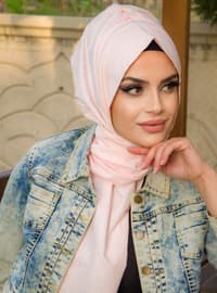 زهري فاتح - منمق - قطن - حجابات جاهزة