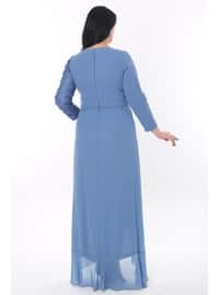 Indigo - Modest Plus Size Evening Dress - Arıkan