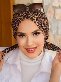 Leopard Patterned - Printed - Instant Scarf