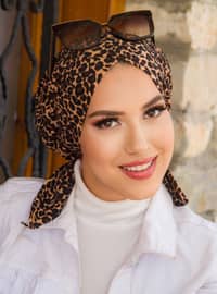 Leopard Patterned - Printed - Instant Scarf