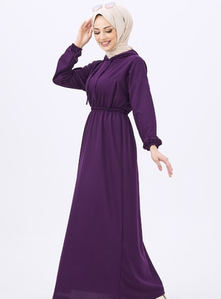 Purple -  - Unlined - Modest Dress - Tofisa