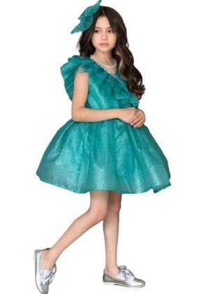 Turquoise - Girls` Evening Dress - Riccotarz