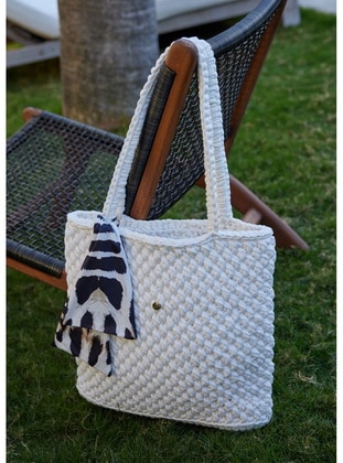 White - Beach Bags - Mayovera