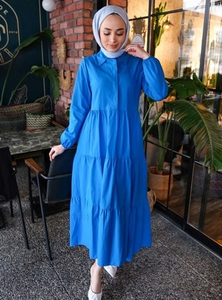 Saxe Blue - Modest Dress - Locco Moda
