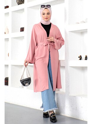Unlined - Pink - 100gr - Kimono - Tesettür Dünyası