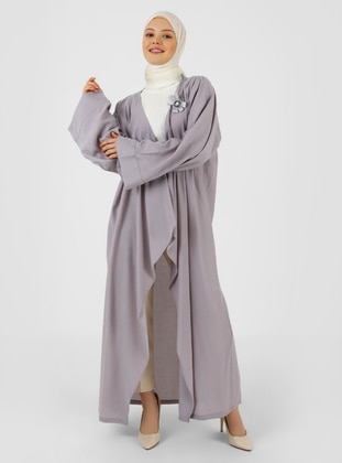 Unlined - Grey - Kimono - Meryem Acar