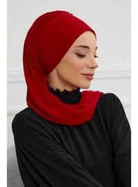 أحمر - حجابات جاهزة