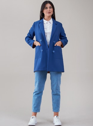 Saxe Blue - Fully Lined - Shawl Collar - Jacket - SAHRA AFRA