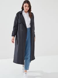 Anthracite - Fully Lined - Shawl Collar - Trench Coat