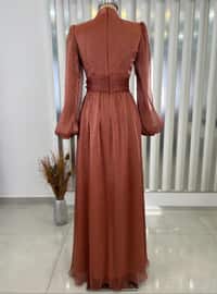 Copper color - Fully Lined - Modest Evening Dress