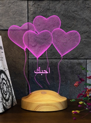 Valentine`s Day Gift, Romantic Gift for Lover, Hearts 3d Led Night Light 3D Led Lamp, Text in Arabic means:  I Love You
