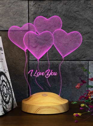Romantic Gift for Valentine, Valentine`s Day Gift, Hearts 3d Led Night Light 3D Led Lamp, Text in English means: I Love You