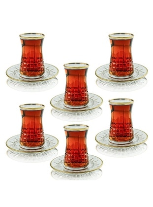 Cutting Model Gold Color Gilded Tea Set For 6 Persons