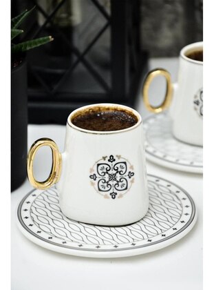 Ross Porcelain 6 Lı Coffee Color Cup Set