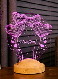 Valentine`s Day Gift, Valentine`s Day, Wife`s Gift, Gift, 3D Balloon Hearts Led Lamp, Text in English means: I Love You