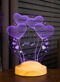 Father`s Day Gift, Father`s Gift, My Dear Dad`s Gift 3D Balloon Hearts Led Lamp, Text in Arabic means: My Dear Dad