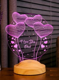 Father`s Day Gift, Father`s Gift, My Dear Dad`s Gift 3D Balloon Hearts Led Lamp, Text in English means: My Dear Dad