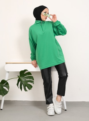 Polo neck - Green - Sweat-shirt - Vav