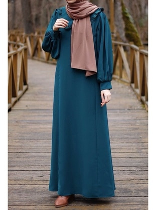 Petrol - Modest Dress - Giyimim Store