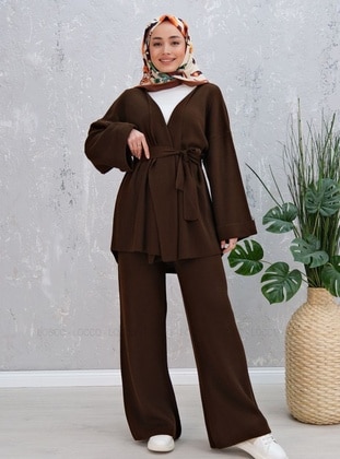 Brown - Knit Suits - Locco Moda
