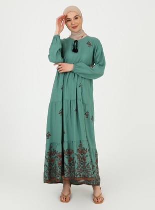 Sea Green - Multi - Modest Dress - ZENANE
