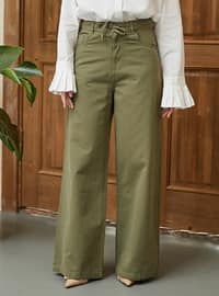 Khaki - Denim Trousers
