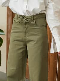 Khaki - Denim Trousers